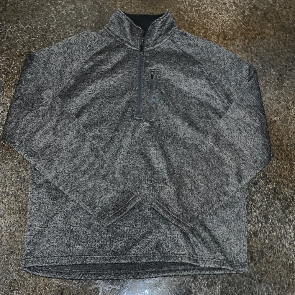 Eddie Bauer Charcoal Quarter-Zip Fleece